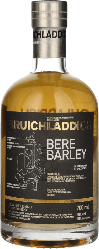 153,95 € Envio grátis | Whisky Single Malt Bruichladdich Bere Islay Reino Unido 10 Anos 70 cl Barley — Cevada