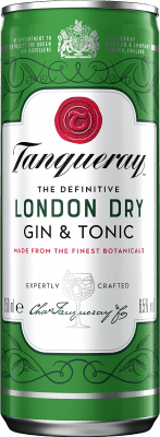 65,95 € Бесплатная доставка | Коробка из 12 единиц Напитки и миксеры Tanqueray Gin & Tonic Объединенное Королевство Алюминиевая банка 25 cl