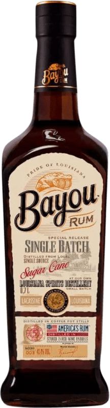 55,95 € Envio grátis | Rum Louisiana Bayou Black — Edição Preta, Single Cask — Barrica Única, Edição Limitada, Artesanal Estados Unidos 5 Anos 70 cl