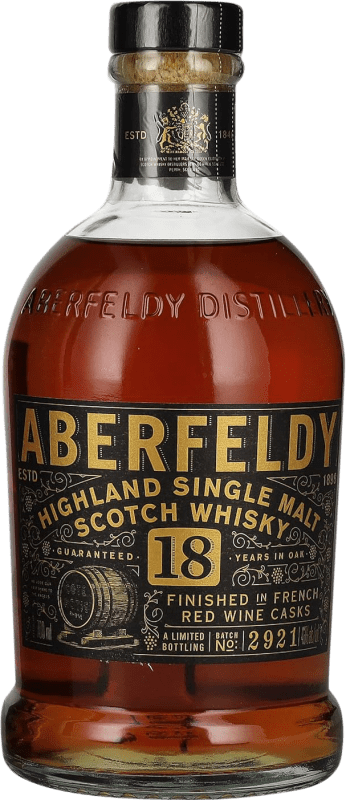 163,95 € Envio grátis | Whisky Single Malt Aberfeldy Côte Rôtie Red Cask Finish — Afinado em Barrica Highlands Reino Unido 18 Anos Garrafa 70 cl