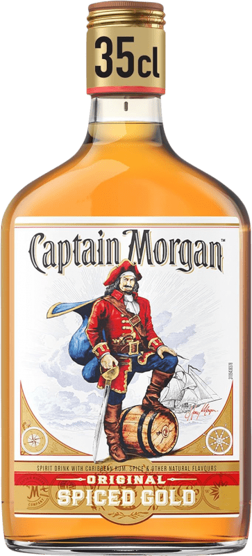 8,95 € Envío gratis | Ron Captain Morgan Original, Dorado Reino Unido Botellín Tercio 35 cl Spiced — Especiado
