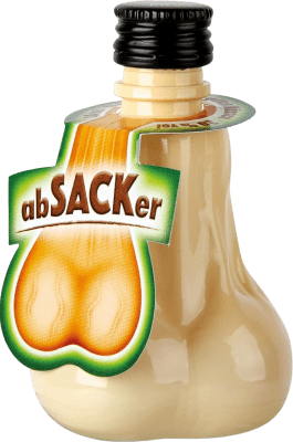 14,95 € 免费送货 | 盒装12个 利口酒 Krugmann abSACKer 德国 小瓶装 2 cl PET — 塑料 Haselnuss — 榛子