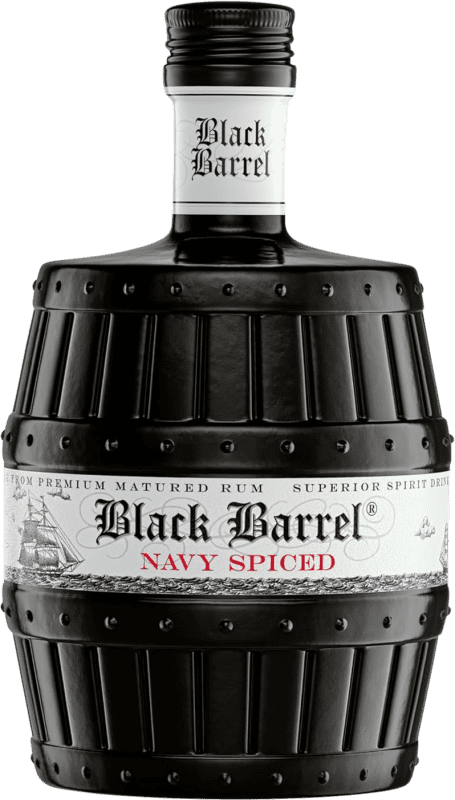 61,95 € Envío gratis | Ron Aalborg Black Barrel Navy Spiced Dinamarca Botella 70 cl