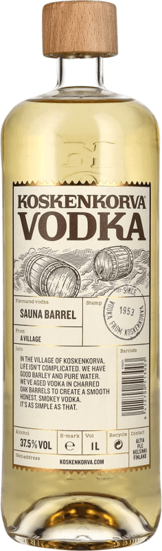 29,95 € Envio grátis | Vodca Koskenkorva Sauna Barrel Flavoured Finlândia Garrafa 1 L