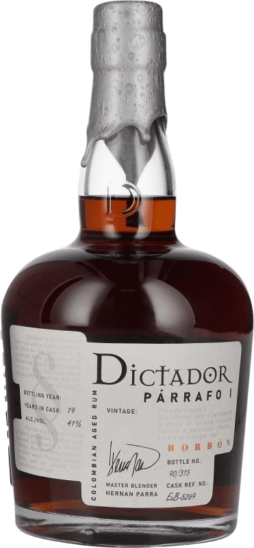 153,95 € Envío gratis | Whisky Blended Dictador Párrafo I Borbón Vintage Colombia 19 Años Botella 70 cl