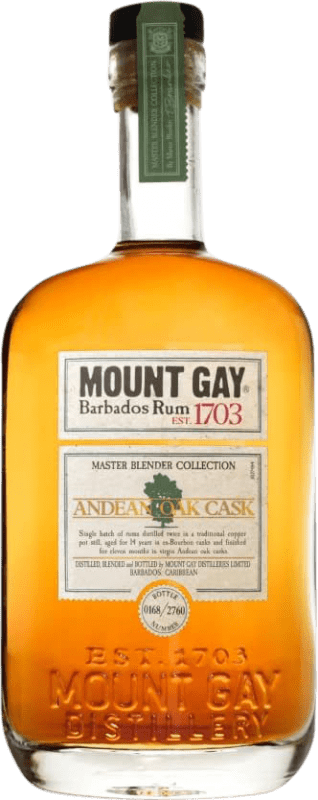 206,95 € Free Shipping | Blended Whisky Mount Gay Master Andean Cask, Collection Barbados 70 cl
