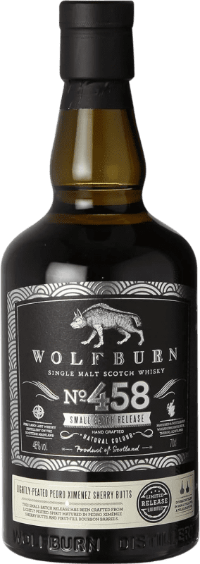 116,95 € Spedizione Gratuita | Whisky Single Malt Wolfburn Nº 458 Small Batch, Edizione Limitata Regno Unito Bottiglia 70 cl