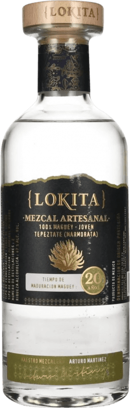 212,95 € 免费送货 | 梅斯卡尔酒 Lokita Artesanal 墨西哥 20 岁 瓶子 70 cl