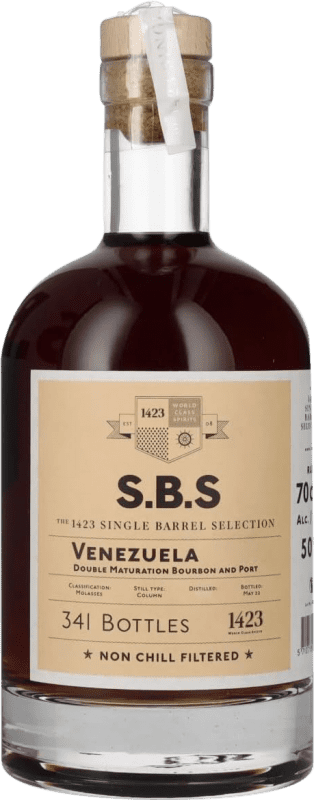 153,95 € 免费送货 | 朗姆酒 1423 World Class Spirits S.B.S Venezuela Single Barrel Selection 特立尼达和多巴哥 瓶子 70 cl