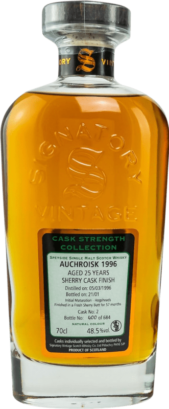 369,95 € Envío gratis | Whisky Blended Signatory Vintage Cask Strength Collection at Auchroisk Reino Unido 25 Años Botella 70 cl