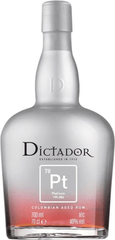 144,95 € Envío gratis | Ron Dictador Platinum Colombia Botella 70 cl