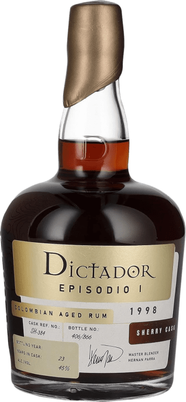 229,95 € Envío gratis | Ron Dictador Episodio I Sherry Cask Colombia 23 Años Botella 70 cl