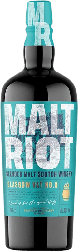 46,95 € Envío gratis | Whisky Blended The Glasgow Malt Riot Reino Unido Botella 70 cl