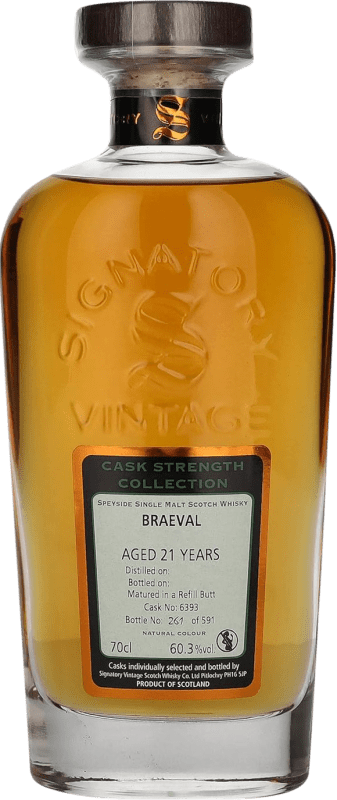 347,95 € Envio grátis | Whisky Blended Signatory Vintage Cask Strength Collection at Braeval Reino Unido 21 Anos Garrafa 70 cl