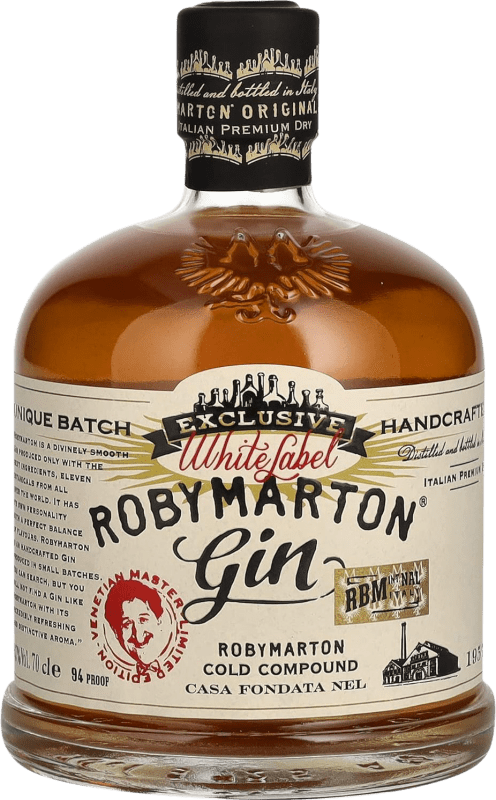 53,95 € Free Shipping | Genever Gin Roby Marton White, Exclusivo — Exclusive Italy 70 cl