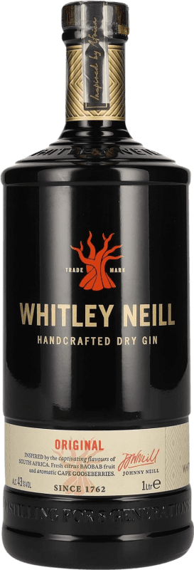 62,95 € Envio grátis | Gin Whitley Neill Reino Unido Garrafa 1 L