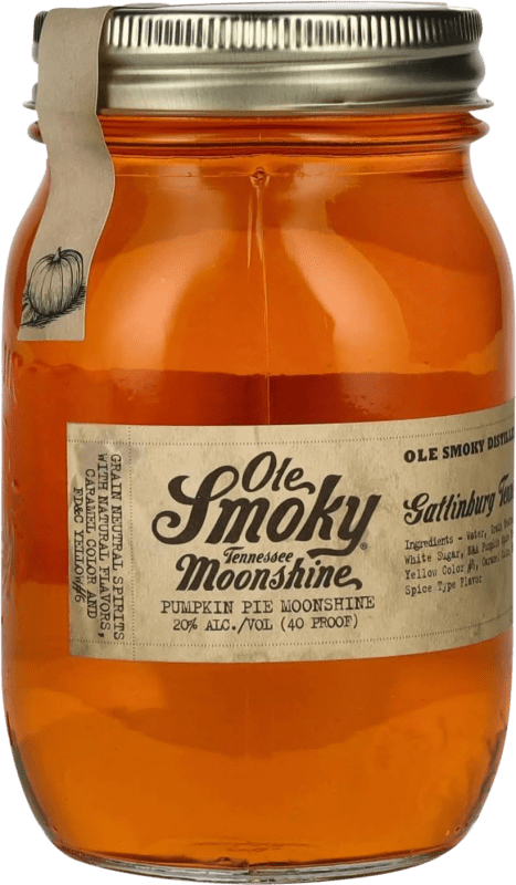 43,95 € 免费送货 | 威士忌混合 Ole Smoky Tennessee Moonshine Pumpkin Pie Vainilla 美国 瓶子 Medium 50 cl