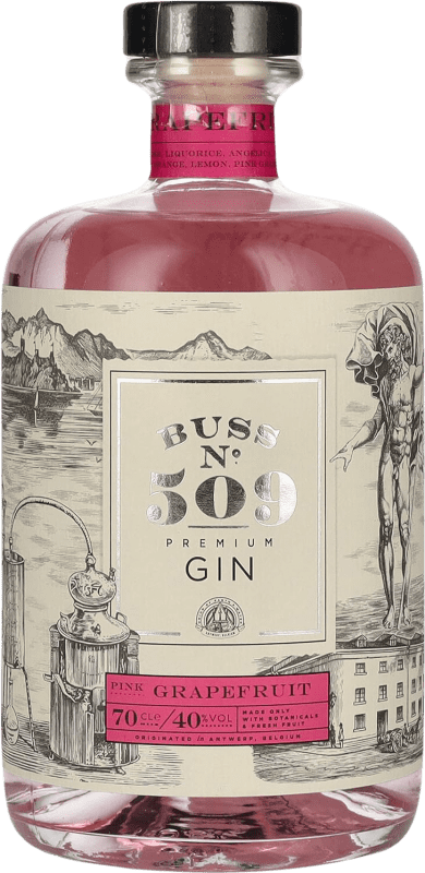 52,95 € Бесплатная доставка | Джин Buss Nº 509 Pink Grapefruit Бельгия бутылка 70 cl