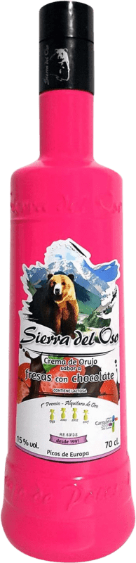 16,95 € Envío gratis | Crema de Licor Sierra del Oso Fresas con Chocolate España Botella 70 cl