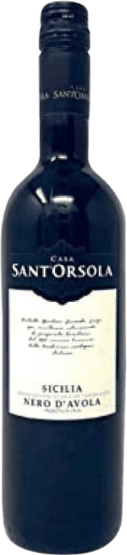8,95 € Spedizione Gratuita | Vino rosso Sant'Orsola D.O.C. Sicilia Sicilia Italia Pinot Nero, Nero d'Avola, Calabrese Bottiglia 75 cl