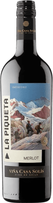 5,95 € Kostenloser Versand | Rotwein Casa Solís La Piqueta Chile Merlot Flasche 75 cl