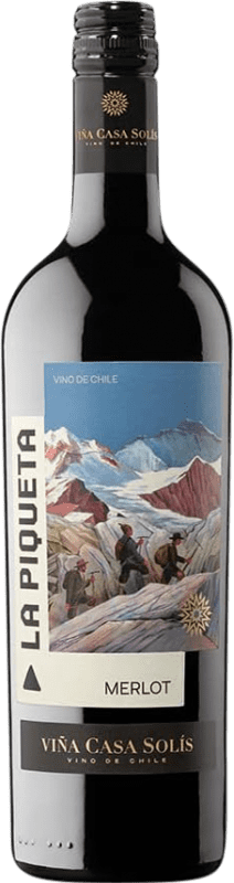 5,95 € Kostenloser Versand | Rotwein Casa Solís La Piqueta Chile Merlot Flasche 75 cl