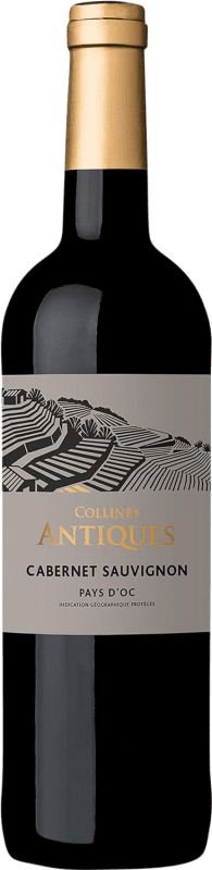 6,95 € Envío gratis | Vino tinto Collines Antiques I.G.P. Vin de Pays d'Oc Francia Cabernet Sauvignon Botella 75 cl