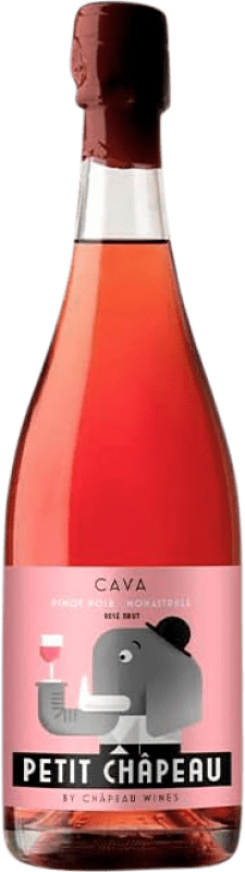 27,95 € 送料無料 | ロゼのスパークリングワイン Châpeau Petit Rosé — ロゼ D.O. Cava カタロニア スペイン Garnacha — グルナッシュ, Monastrell — モナストレル 75 cl