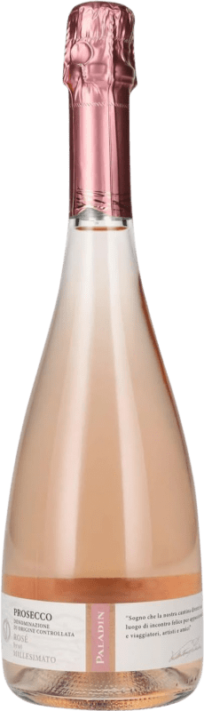 16,95 € Envio grátis | Espumante rosé Paladin Rosé Brut D.O.C. Prosecco Vêneto Itália Glera Garrafa 75 cl