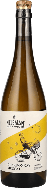 13,95 € Spedizione Gratuita | Vino Bianco Neleman Chardonnay Muscat Comunità Valenciana Spagna Moscato, Chardonnay Organic — Bio Bottiglia 75 cl