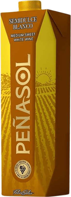 5,95 € Spedizione Gratuita | Vino bianco Peñasol Prisma Brick Blanco Castilla-La Mancha Spagna Airén Bottiglia 1 L