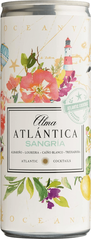 54,95 € 免费送货 | 盒装12个 酒桑格利亚汽酒 Alma Atlántica Blanca 加利西亚 西班牙 Tempranillo, Loureiro, Albariño, Caíño White 小瓶 25 cl