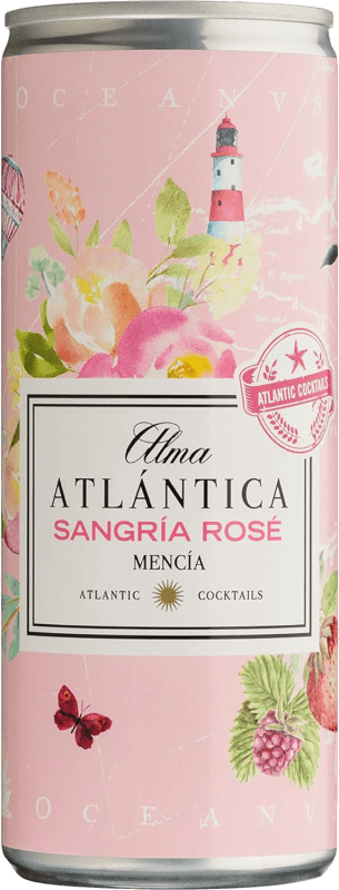 51,95 € Kostenloser Versand | 12 Einheiten Box Sangriawein Alma Atlántica Rosé Galizien Spanien Mencía Kleine Flasche 25 cl