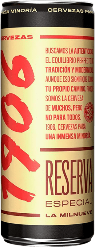 8,95 € Kostenloser Versand | 10 Einheiten Box Bier Estrella Galicia 1906 Especial Reserve Spanien Alu-Dose 33 cl