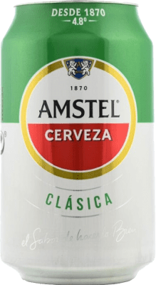 19,95 € Envoi gratuit | Boîte de 24 unités Bière Amstel Clásica Lager Pays-Bas Boîte 33 cl