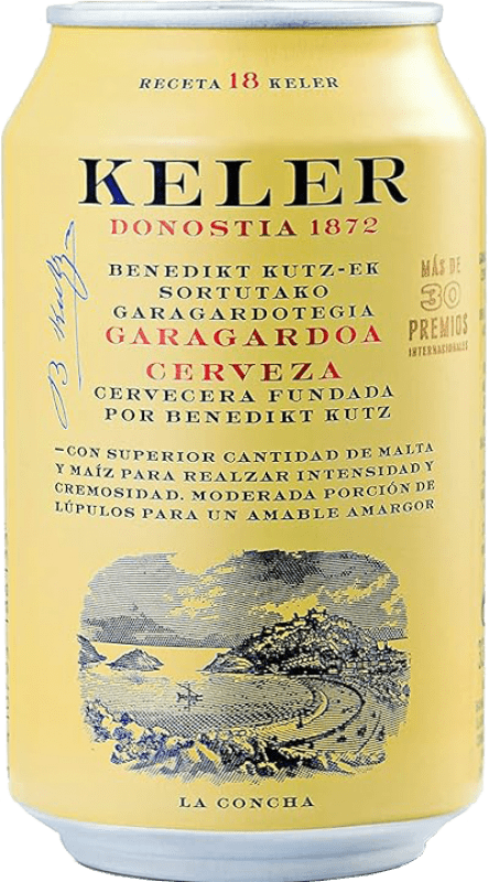 22,95 € Kostenloser Versand | 24 Einheiten Box Bier Keler Spanien Dose 33 cl Maíz — Mais, Malta