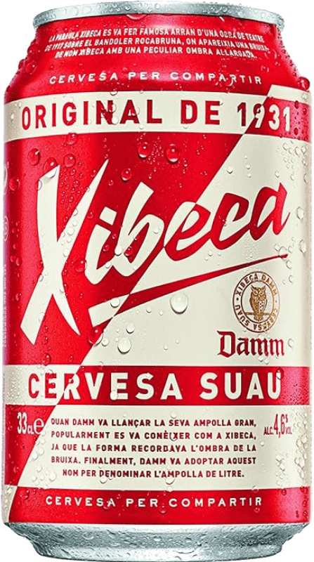 13,95 € 免费送货 | 盒装24个 啤酒 Xibeca 加泰罗尼亚 西班牙 罐 33 cl