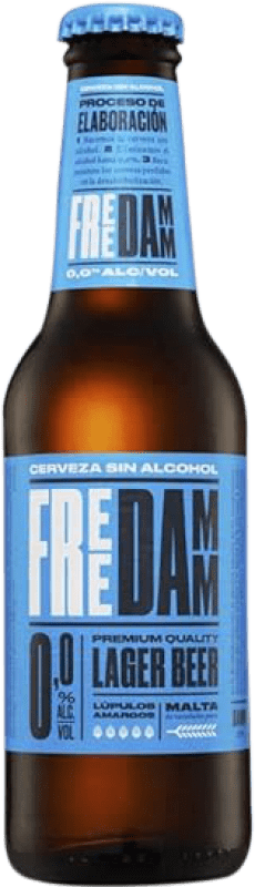 27,95 € Envio grátis | Caixa de 24 unidades Cerveja Estrella Damm 0,0 Espanha Garrafa Pequena 25 cl Sem Álcool