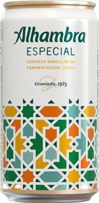 33,95 € Envio grátis | Caixa de 24 unidades Cerveja Alhambra Artesanal Fermentación Lenta Especial Espanha Lata 25 cl