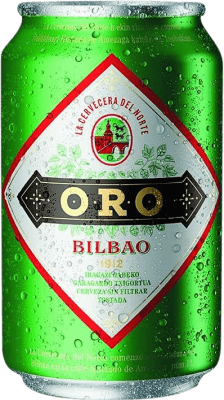 39,95 € Envío gratis | Caja de 24 unidades Cerveza Cervecera del Norte. Oro Tostada sin Filtrar España Lata 33 cl