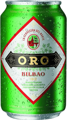 32,95 € Бесплатная доставка | Коробка из 24 единиц Пиво Cervecera del Norte. Oro Tostada sin Filtrar Испания Банка 33 cl