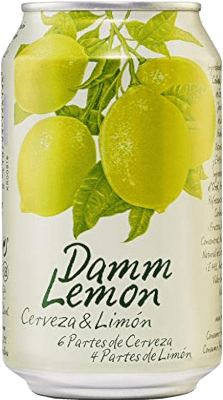 36,95 € 免费送货 | 盒装24个 啤酒 Estrella Damm Lemon Clara Mediterránea 西班牙 铝罐 25 cl