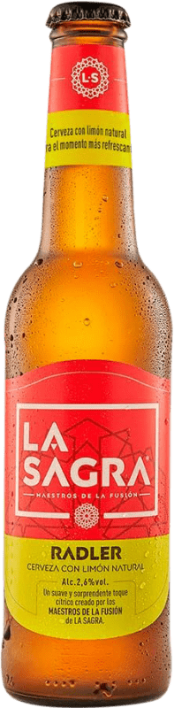 32,95 € Envio grátis | Caixa de 12 unidades Cerveja La Sagra Radler Espanha Garrafinha Terço 33 cl Limón — Limão