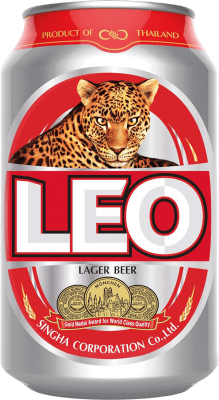 1,95 € Envio grátis | Cerveja Leo Hillinger Lager Tailândia Lata 35 cl