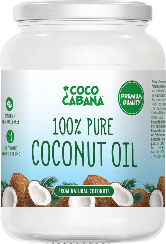 17,95 € Envio grátis | Óleo de Cozinha Coco Cabana Coconut Reino Unido Garrafa 1 L