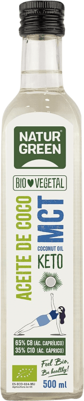 21,95 € Envio grátis | Óleo Vegetal Natur Green MCT Espanha Eco — Biológico Garrafa Medium 50 cl Coco