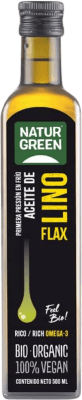 9,95 € Envío gratis | Aceite Vegetal Natur Green España Eco — Ecológico Botella Medium 50 cl Lino