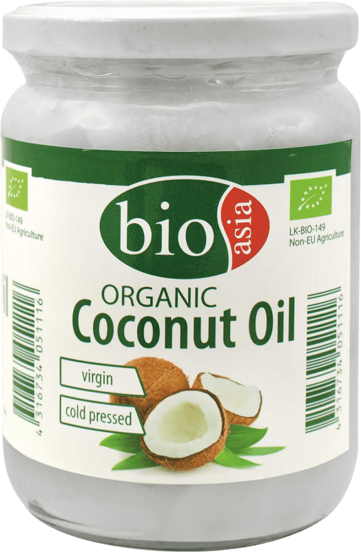 18,95 € Envío gratis | Aceite Vegetal Bioasia Virgen China Eco — Ecológico Botella Medium 50 cl Coconut — Coco