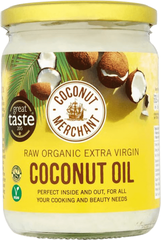 15,95 € Envío gratis | Aceite Vegetal Coconut Virgen Reino Unido Organic — Ecológico Botella Medium 50 cl Coconut — Coco