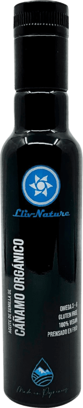 22,95 € Envío gratis | Aceite Vegetal Llivnature España Organic — Ecológico Botellín 25 cl Kosher Cáñamo